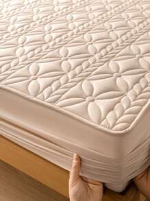 1 pieza Funda de colchón acolchada de poliéster impermeable o repelente al agua, funda de cama reforzada sin funda de almohada - Caqui - Ver 7