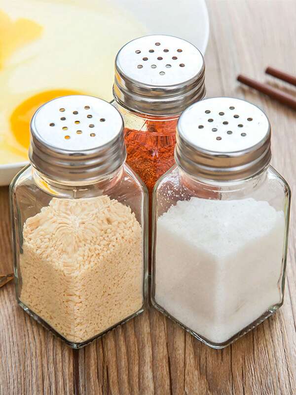 1pc Glass Clear Spice Jar