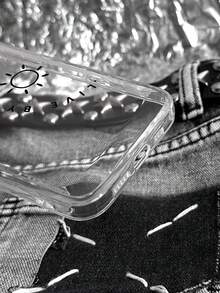 2 piezas Funda de celular transparente con estampado de letra - Multicolor - Ver 3