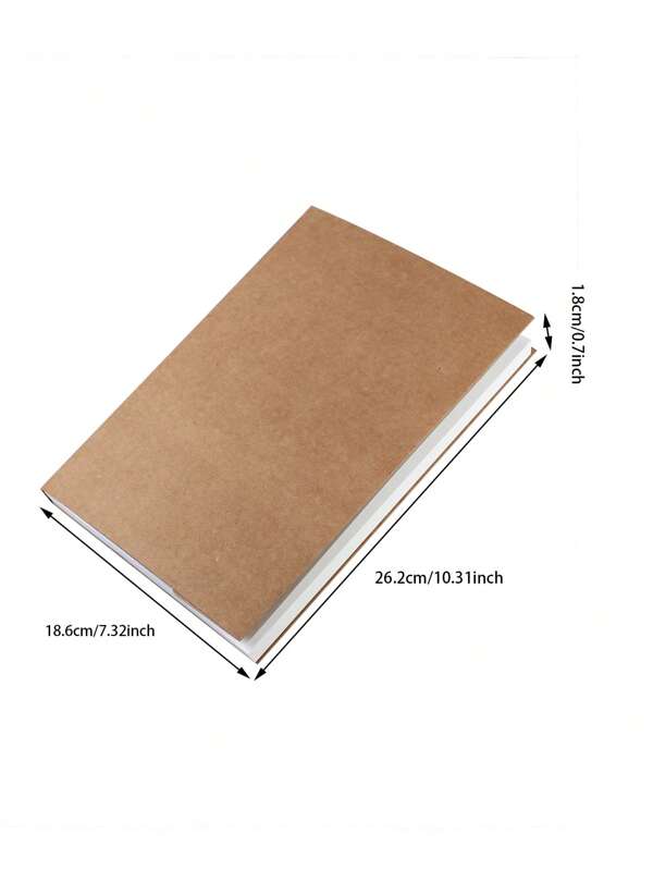 1pc Kraft Paper Watercolor Book, Simple Multipurpose Drawing Notebook
