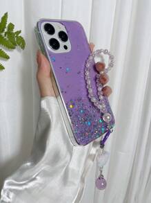 金屬亮絲手機殼附帶繩子 - 紫色 - 查看 3