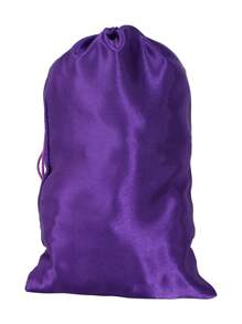 1pc Satin Wig Storage Bag - Purple - View 1