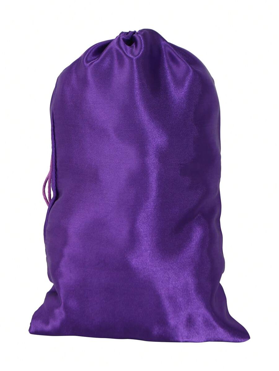 1pc Satin Wig Storage Bag - Purple - View 1