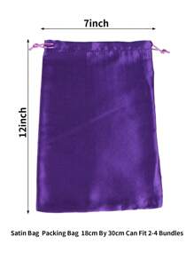 1pc Satin Wig Storage Bag - Purple - View 4