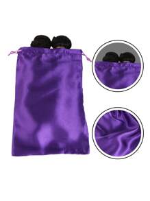 1pc Satin Wig Storage Bag - Purple - View 6