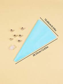 1pc Silicone Piping Nozzle & Bag Set - Blue - View 4
