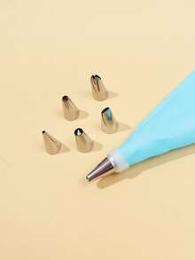 1pc Silicone Piping Nozzle & Bag Set - Blue - View 5