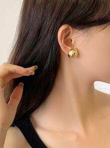 DAZY Ball Decor Stud Earrings - Gold - View 3