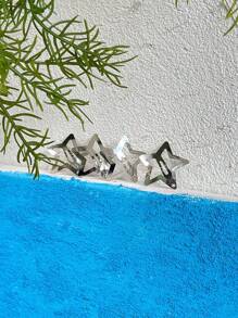 DAZY 4pcs Women Star Design Fashionable Hair Clip For Daily Decoration Street - Silver - View 8