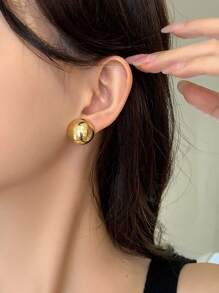 DAZY Ball Decor Stud Earrings - Gold - View 8