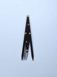 1 pieza Regla ajustable deslizante de acero inoxidable Herramienta de medición profesional de la proporción dorada Regla para dibujar cejas - Negro - Ver 3