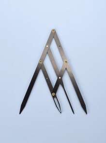 1 pieza Regla ajustable deslizante de acero inoxidable Herramienta de medición profesional de la proporción dorada Regla para dibujar cejas - Negro - Ver 5