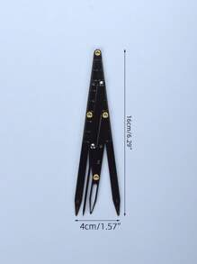 1 pieza Regla ajustable deslizante de acero inoxidable Herramienta de medición profesional de la proporción dorada Regla para dibujar cejas - Negro - Ver 6