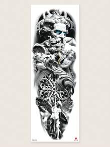 1pc Realistic Waterproof Arm Tattoo Sticker, Fierce Wild Animals Tiger, Wolf, Full Arm Large Temporary Tattoo Sleeve