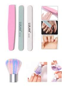 11pcs Nail File & Dust Cleaning Brush & Clippers Set