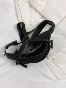 多功能黑色腰包 极简主义可调节肩带单肩包斜挎包运动包休闲包高中生大学生新生同事通勤，户外运动学院包夏季书籍返校多功能万圣节圣诞包冬季圣诞礼物腰包感恩节假期储物包斜挎包骑行包黑色包徒步旅行大容量多功能便携式休闲礼品 Goyard 度假旅行礼品胸包侧包臀包 - 黑色 - 查看 5