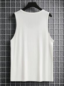 Manfinity Homme Men Solid Tank Top Sleeveless White Gym Basic Tank Top For Boyfriend Gift