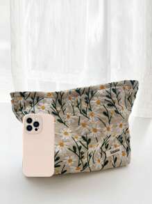 1 件装时尚简约刺绣图案便携式女士化妆包，适合学生旅行、返校季，可作化妆品收纳包、洗漱包、化妆品收纳袋、浴室化妆包、旅行化妆包、大学宿舍礼物、送给女孩妈妈的礼物、口红袋、返校书包、旅行必备品、旅行收纳包、海滩暑假学习用品化妆包、假日必备化妆包、化妆袋、化妆品收纳包、假日冬季返校用品。 - 彩色 - 查看 3