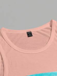 Manfinity Chillmode Men Striped Print Tank Top - Coral Pink - View 3