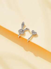 2入組/套水鑽兔子裝飾鼻環 - 銀色 - 查看 2