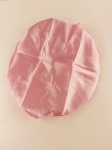 1pc Pink Elasticity Satin Hair Covering Cap, Sleeping, Showering, Hair Styling Or Chemotherapy,Back To School,Travel Holiday Essentials,Hair Accessories For Women - Pink - View 3