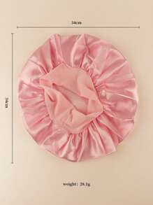 1pc Pink Elasticity Satin Hair Covering Cap, Sleeping, Showering, Hair Styling Or Chemotherapy,Back To School,Travel Holiday Essentials,Hair Accessories For Women - Pink - View 5