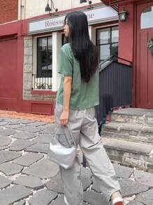 金屬質感流浪包前衛拉鍊PU皮革