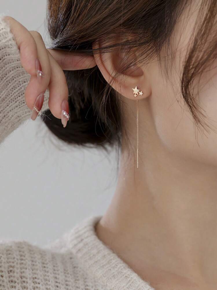 Nooxian Star Decor Threader Earrings