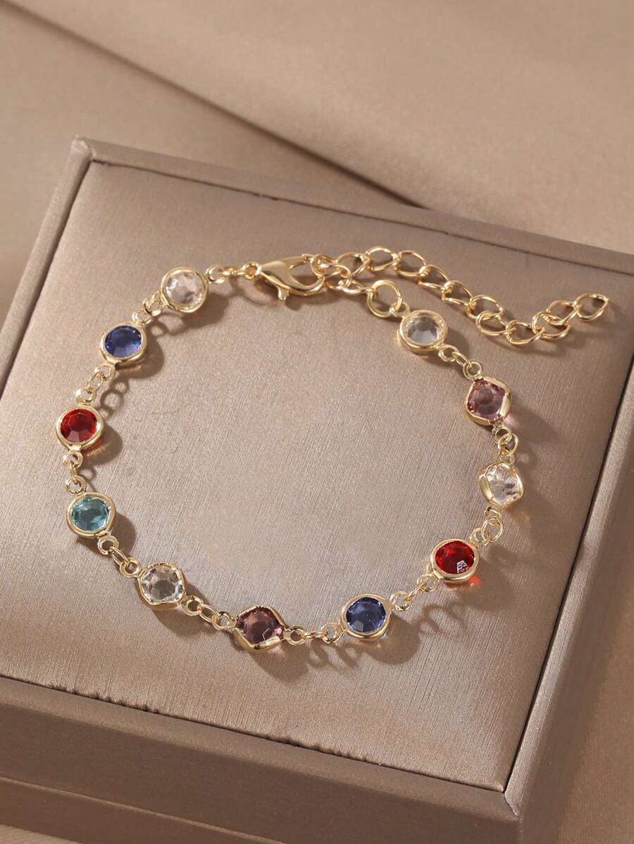 Vòng đeo tay trang trí bằng đá rhinestone - Nhiều màu - Xem 1