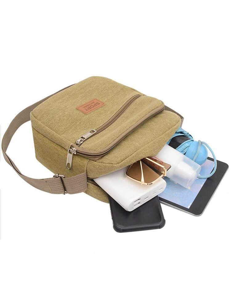 Men's Fashion Korean Men's Messenger Bag Single Backpack - Khaki - View 4