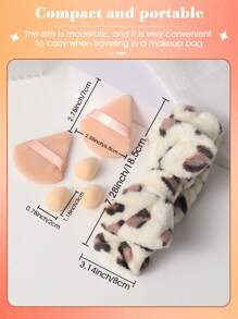 2 件化妆粉扑 & 3 件化妆海绵 & 1 件豹纹洁面发带 - 彩色 - 查看 7