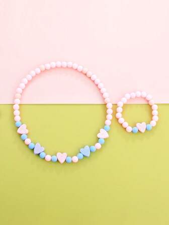 2入組女孩愛心裝飾時尚首飾套裝日常裝飾