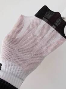 5雙兒童條紋和字母圖案短襪適用於日常 - 彩色 - 查看 5