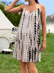 SHEIN Maternity Tie Dye Cami Dress - Multicolor - View 5