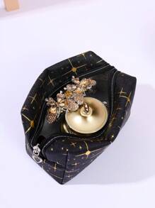 1pc Star Pattern PU Square Makeup Bag