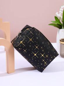 1pc Star Pattern PU Square Makeup Bag
