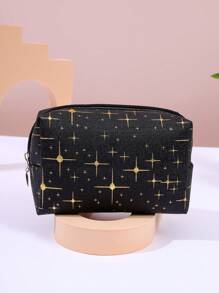 1pc Star Pattern PU Square Makeup Bag
