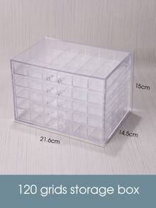 FULL BEAUTY 1入組120格美甲裝飾收納盒 - 無色 - 查看 2