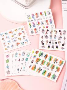 FULL BEAUTY 12 tờ Nhãn dán móng tay họa tiết lá - Nhiều màu - Xem 2