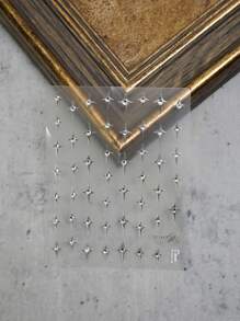 1 tờ Nhãn dán móng tay họa tiết ngôi sao - Bạc - Xem 5