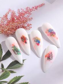 FULL BEAUTY 12 tờ Nhãn dán móng tay họa tiết lá - Nhiều màu - Xem 7