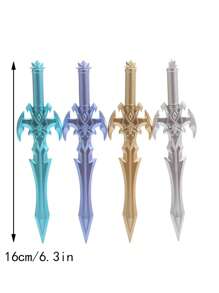 4支裝劍設計中性筆，創意便攜式多用途中性筆，適合學生、寫作、繪畫 - 彩色 - 查看 4