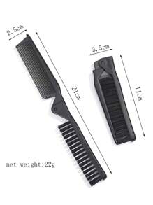 Foldable Hair Comb - Black - View 5