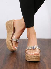 Dép lê đế xuồng đính đá cho nữ, dép đi nghỉ hè, đồ dùng cần thiết khi đi du lịch. - Trong sáng - Xem 6