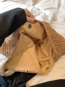 卡其色草編包度假 - 卡其色 - 查看 7