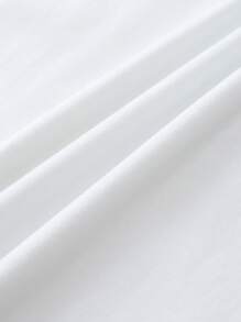 SHEIN EZwear 標語圖案落肩袖超大號T恤 - 白色 - 查看 4