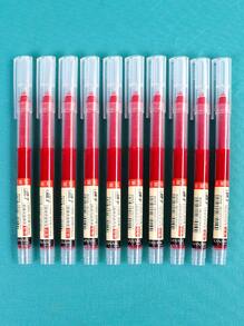 Nhanh khô Màu Đỏ Gel Lỏng Bút, Bút Bi Viết Nhật Ký, 10 cái/bộ Với Các Thẻ Ngẫu Nhiên - Đỏ - Xem 2