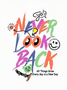 SHEIN EZwear 標語圖案落肩袖超大號T恤 - 白色 - 查看 6