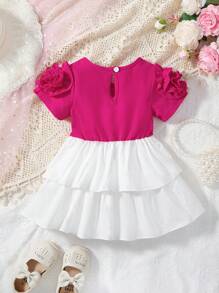 SHEIN Đầm em bé Xù Khối Màu - Nhiều màu - Xem 2