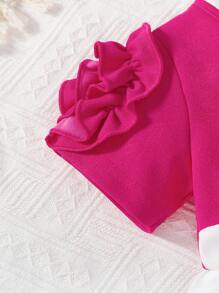 SHEIN Đầm em bé Xù Khối Màu - Nhiều màu - Xem 4